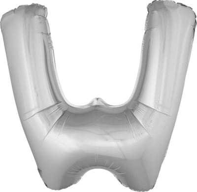 ESPA - Enorme zilverkleurige aluminium letter ballon - Zilver / Grijs - letter " W "