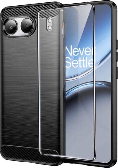 Exobox Geschikt voor OnePlus Nord 4 - Back Cover Hoesje + Screenprotector - Zwart