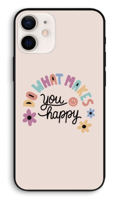 Case Company® - Hoesje geschikt voor iPhone 12 hoesje - Happy days - Biologisch Afbreekbaar Telefoonhoesje - Bescherming alle Kanten en Schermrand