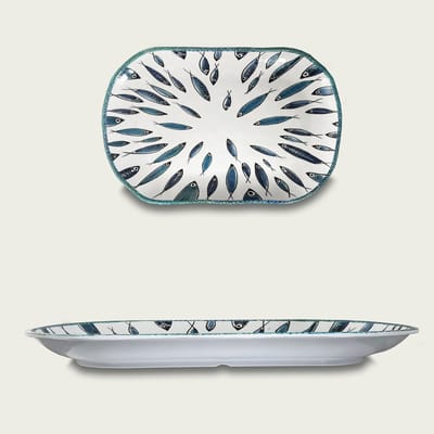Arca Fish collection - Rechthoekige Melamine Schaal 45x30x4cm – licht in gewicht – makkelijk stapelbaar – voor binnen en buiten