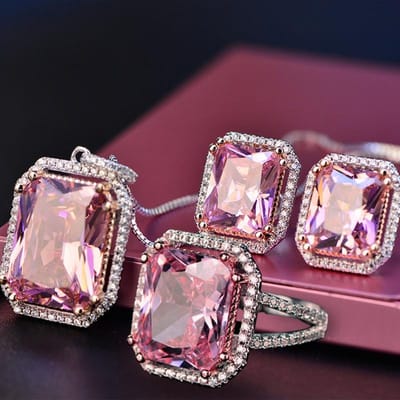 Topkwaliteit 925 Zilveren Sieraden Zirkoon Ringen Oorbellen Hangers Ketting Sieraden Fijne Sieraden brown
