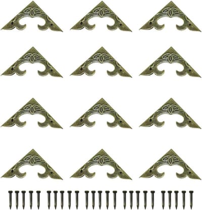 Thijox - 20 Stuks Vintage Metalen Hoekbeschermers Boek Hoeken Brons voor Scrapbooking, Foto Albums, Randbescherming, DIY Projecten