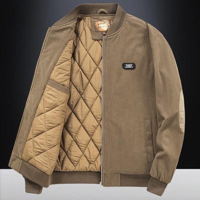 Populaire Katoenen Jas, Heren Casual Fleece Verdikte Jas, Baseballkraag Katoenen Herenkleding 4XL beige