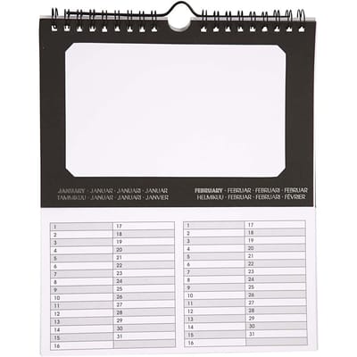 Internationale verjaardagskalender, afm 19x23 cm, 180 gr, 5 stuks