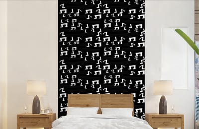 Behang - Fotobehang Muziek - Zwart Wit - Patroon - Breedte 150 cm x hoogte 240 cm