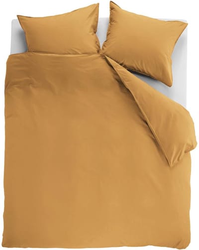 Ambiante Cotton Uni dekbedovertrek - Effen - Tweepersoons - 200x200/220 - Oker