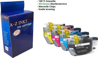 AtotZinkt premium huismerk set Cartidges voor Brother LC-3213 XL inktcartridges multipack 4 kleuren voor Brother MFC-J491DW, MFC-J497DW, DCP-J572dw, MFC-J890DW, MFC-J895DW, DCP-J772DW ,DCP-J774DW