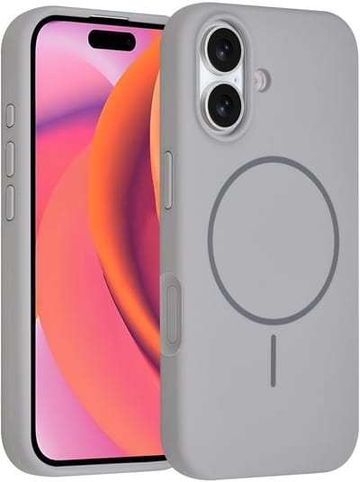 TUNIQ telefoonhoesje voor Apple iPhone 16 - MagSafe siliconen backcover - Grijs