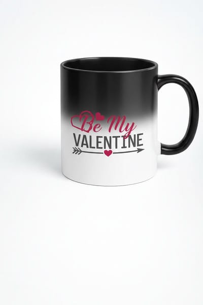 Valentijn Magic Mok 'Be My Valentine' - Warmtegevoelige Mok met Hartjes Design