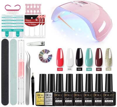 Nagellak set,6 kleuren nagellak,nagelgereedschapsset,doe-het-zelf manicure voor beginners