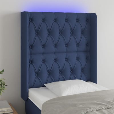 vidaXL - Hoofdbord - LED - 83x16x118/128 - cm - stof - blauw