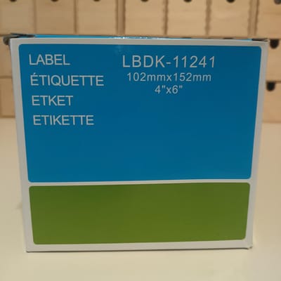 labels geschikt voor Brother DK-11241, 102 mm x 152 mm, 200 etiketten per rol, incl houder, permanent