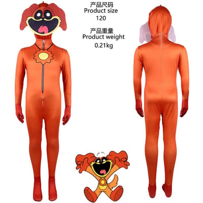 Nouveau Personnage de Jeu d'Horreur IP Lily Lovebraids Vêtements pour Filles Heure de Jeu Chatendormi Dessin Animé Costume Cosplay pour Enfants Cadeaux d'Anniversaire 5T(120) orange
