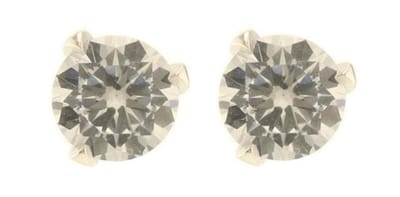 Behave - Dames oorbellen - Zilverkleur knop met steentje 0,5 cm