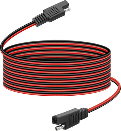 SAE Verlengsnoer 2 meter - 18 AWG Koper Batterij Powerkabel voor Zonnepaneel en 12V-24V Apparatuur