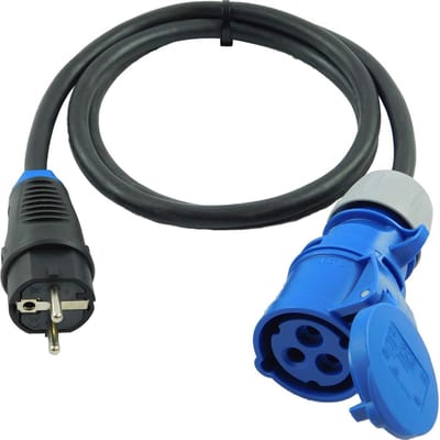 CEE-koppeling naar Schuko stekker adapterkabel 1,5 m voor camping en caravan
