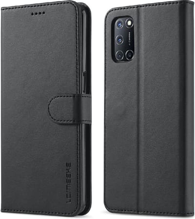 LC.IMEEKE Hoesje - Geschikt voor OPPO Find X3 Lite Hoesje - LC.IMEEKE Luxe Book Case - Zwart