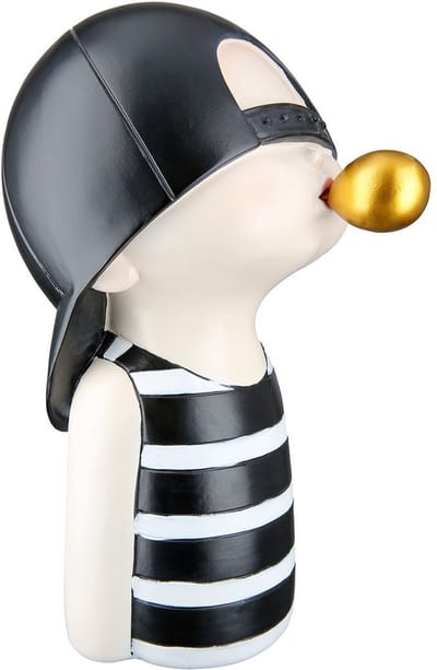 Gilde Handwerk - Beeld - Sculptuur - Bubblegum - Jongen - Polyresin - 18x14x25 cm