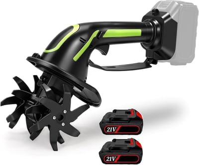 Elektrische Tuin Cultivator - Grondbewerker Grondwoeler - Onkruid Wieden - Dubbele Batterijen - 6 Inch Werkbreedte - Zwart