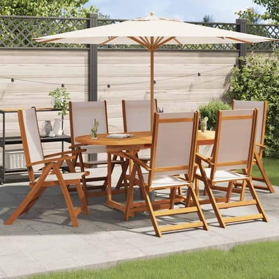 vidaXL - Klapstoelen - 6 - stuks - van - massief - acaciahout - en - textilene