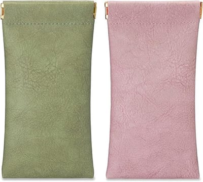 Zonnebril etui - 2 delig - leer - zacht en compact - bescherming voor uw bril - SnelShoppen