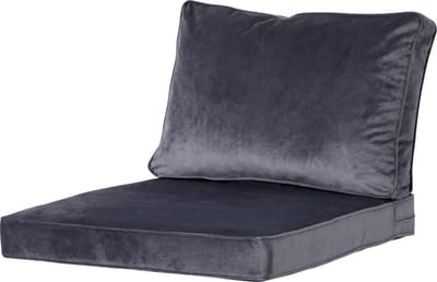 Madison - Loungekussen - Tuinkussen - Zitkussen - Rugkussen - 2-delig - 60 x 60cm - Velvet Grijs