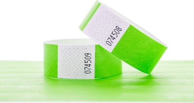 100 Polsbandjes Tyvek, Neon Groen