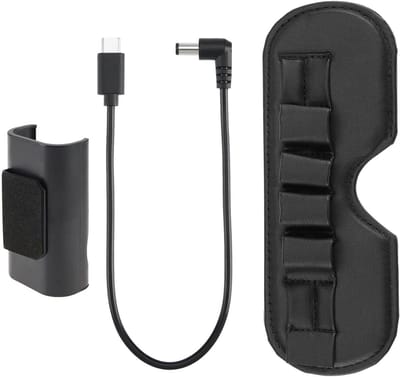 Set Batterijhouder Kabel - Goggle Accessoires - Drone Vliegen - Korte Oplaadkabel - 31 cm - Zwart