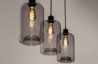 Lumidora Hanglamp 73629 - ASTER - 3 Lichts - E27 - Zwart - Grijs - Metaal