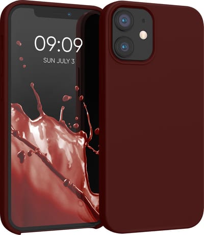 kwmobile telefoonhoesje geschikt voor Apple iPhone 12 mini - Hoesje met siliconen coating - Smartphone case in wijnrood