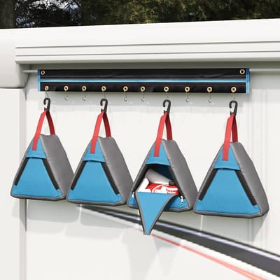 vidaXL - Opbergzak - 4 - st - Grijs - en - Blauw - 24 - x - 16 - x - 24 - cm - oxford