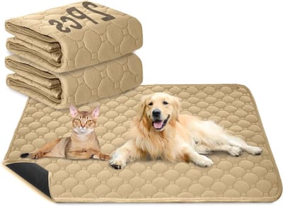 Waterdichte pee-pads voor huisdieren - 70 x 50 cm - wasbare underpad voor honden/katten - snel absorberende trainingsmat - bruin
