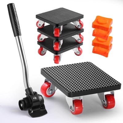 Transportwieltjes - Meubelrollers - Zware Meubels Verplaatsen - 360 Graden Draaibaar - 400 kg Capaciteit - Zwart