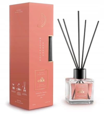 Elix - Geurstokjes Diffuser - Reed Diffuser - Luchtverfrisser - Interieur Parfum - Langdurige Huisgeur - voor Woonkamer, Slaapkamer, Kantoor & Badkamer - 100ml - Watermelon & Banana