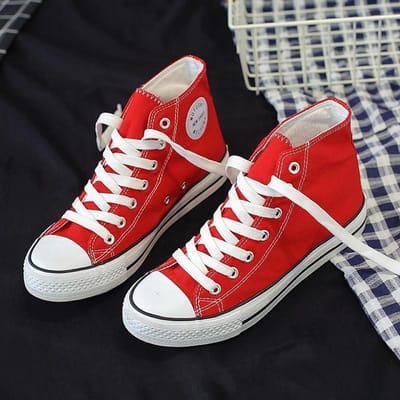 Stoffen Schoenen Herenschoenen Koppel Hoge Canvas Schoenen Casual Enkele Schoenen 42 rood