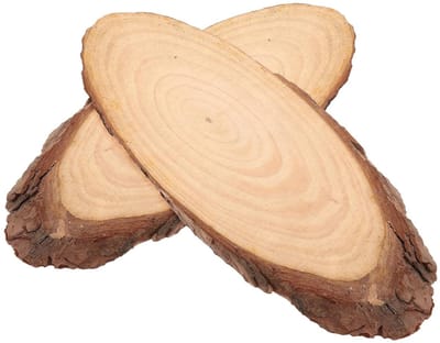 Houten Stapstenen - Tuinpad Ovalen - Veilige Buitenpaden - Natuurlijke Antislip - 38 x 15 cm - Lichtbruin