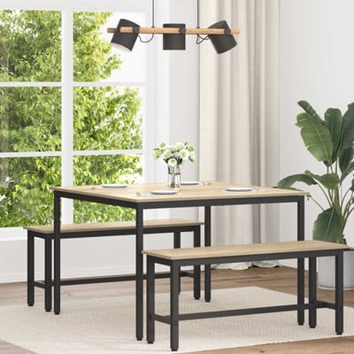 vidaXL - Eettafels - 110 - x - 110 - x - 75 - cm - Bewerkt - hout - Sonoma - Eiken