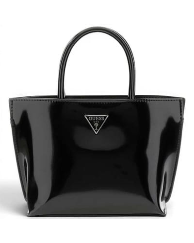 Guess Zak Arnela Mini Tote vrouw zwart in synthetisch materiaal Saffiano effect met voor Logo