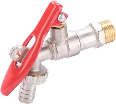 Kraan - waterkraan - afsluitbaar mondstukventiel - messing - handmatig - tuingereedschap - geschikt voor buiten - bruine kleur - 1/2 inch draad