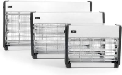 HENDI Elektrische insectenverdelger – 150 m² dekking – 230V/45W – UV-A lampen – Aluminium/ABS