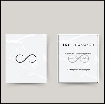 Tijdelijke tattoo infinity | Neptattoo volwassenen | Tijdelijke tattoo voor volwassenen | Temporary tattoo | Plaktattoos voor volwassenen | Neptattoos | Probeer zorgeloos een tattoo | tattforaweek