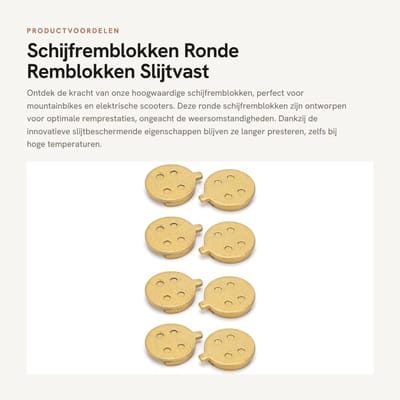 Dailygoods - Schijfremblokken - Ronde Remblokken - Slijtvast en Betrouwbaar - 4 Paar - Geschikt voor Mountainbikes en Elektrische Scooters