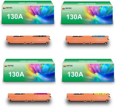 INKFIND 130A (CF350A-CF351A-CF352A-CF353A) tonercartridge multipack van 4 stuks (Zwart+Cyaan+Magenta+Geel) compatibel met HP 130A (CF350A-CF351A-CF352A-CF353A) tonercartridge (Zwart+Cyaan+Magenta+Geel) -4-pack BK/C/M/Y