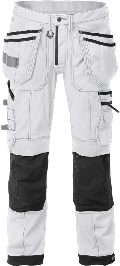Fristads Werkbroek Stretch 2530 Cyd - Wit/zwart - C48