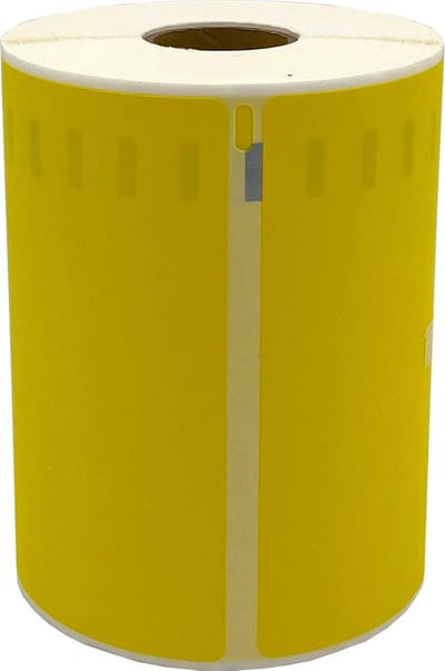 DULA Dymo Compatible labels - Geel - S0904980 - Grote verzendetiketten - 1 rol - 104 x 159 mm - 220 labels per rol