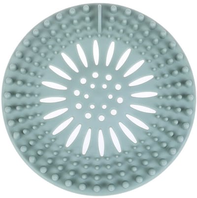 Gootsteen zeef - Afvoerputje - Haarfilter - Haarvanger - Anti haar stop - Putje - Plug - Afvoerplug - Bad / douche / wasbak / wastafel - Drain hair catcher - Siliconen - 13,3 cm - Lichtblauw - Jonyx