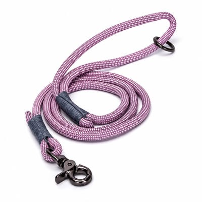 Nobleza Hondenriem - 120 cm - Reflecterend - Gevlochten Nylon - Ronde Uitlaatriem - Roze