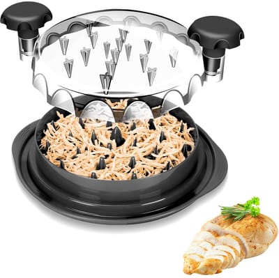 Dailygoody - Handmatige hakmolen - Vleesmolen voor kip en varkensvlees - Antislip onderkant - Rood - Keukenmixer voor kippensalade - Geschikt voor run