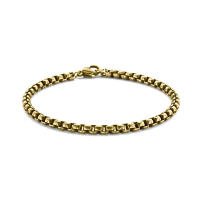 Frank 1967 7FB-0548 Stalen Armband - Heren - Schakel - 19 cm - 4 mm Dik - Vintage Look - Bruin