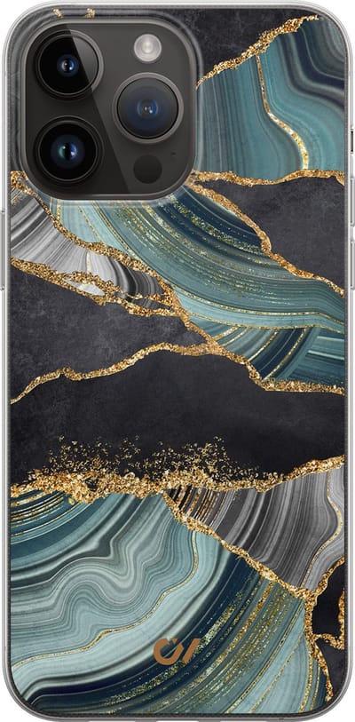 Hoesje geschikt voor Apple iPhone 14 Pro Max - Marble Jade Stone - - Multi - Apple - Casevibes